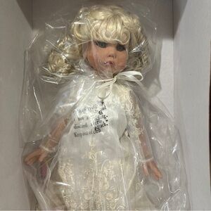 Elegant Blonde Doll with Lace Dress